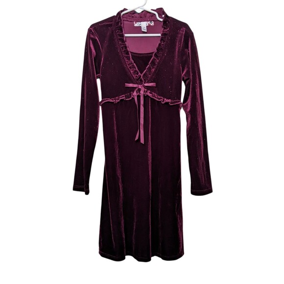 SPEECHLESS Girl Christmas Holiday Dress Velour Sparkles 7 - Picture 1 of 8